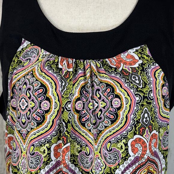 Style & Co Medium Shift Dress Geometric Sleeveless Stretch Knee Length Pullover - Picture 2 of 7